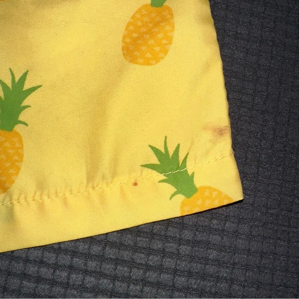 LIMITED TIME $5 Item! Yellow Pineapple Print Swim Trunks